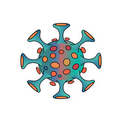 Coronavirus bacteria icon. Medical virus vector. Pandemic contagion symbol. Danger health element.