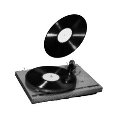 Old vinyl record isolated
