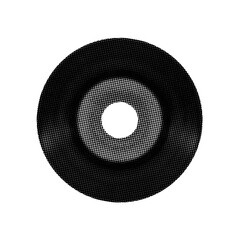 Black vinyl record Halftone Retro Vintage