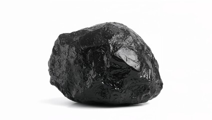 Obraz premium Abstract Obsidian Chunk Luminous Shadows Dance Across Its Faceted, Dark Surface.