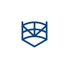 abstact shape outline stroke hexagon concept