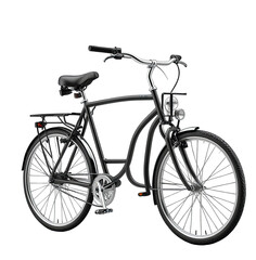 Sleek black bicycle isolated classic design urban commute vehicle