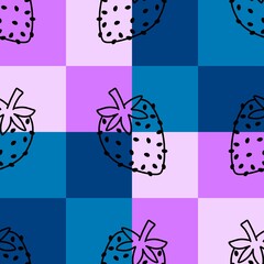Summer fruits seamless strawberries pattern for wrapping paper and fabrics and kids clothes print and fashion textiles