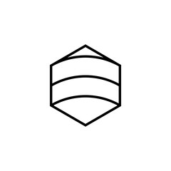 abstact shape outline stroke hexagon concept