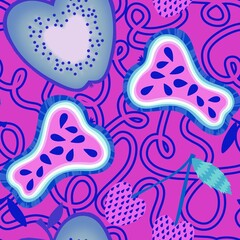 Summer fruit seamless apples and peers pattern for wrapping paper and fabrics and party accessories and kids print