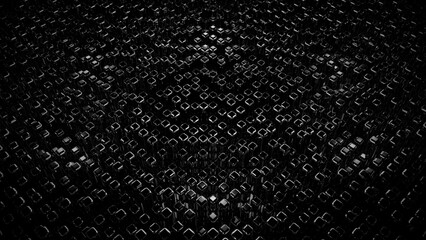 dunkler Hintergrund, Feld aus schwarzen glänzenden Elementen