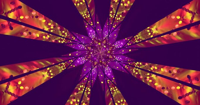 Tunnel video loop creates an immersive visual experience with vibrant colors and patterns suitable for screensavers