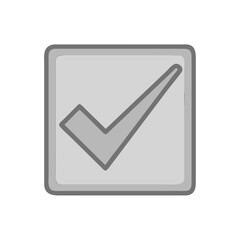 Checkmark in gray square icon vector symbol for approval concept  
