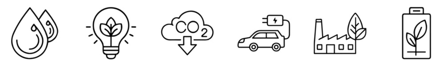 Environmental icons representing sustainability and eco-friendly practices  