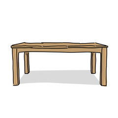 Simple vector illustration of a wooden table, clean and minimal design perfect for furniture, interior, and home decor graphics