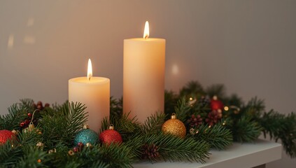 Luminescence and Verdancy. A Still Life with Candles and Ornamental Spheres.