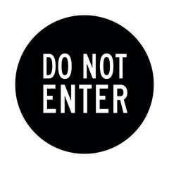 Black circular DO NOT ENTER icon for restricted access and safety signage