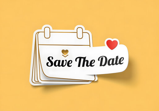 "Save The Date" Calendar Sticker Badge