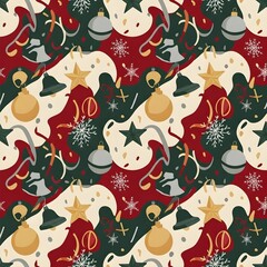 Abstract Holiday Gift Wrap Seamless Vector
