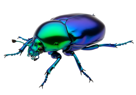 Isolated iridescent beetle specimen close-up , vibrant colors ,  Stunning Closeup of a Vibrant Blue Jewel Scarab Beetle Iridescent Shell Macro Photography 