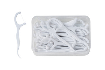 Dental floss with a stem isolated on transparent PNG.