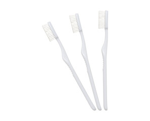 White toothbrush isolated on transparent PNG. 