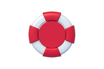 Casino chip for poker isolated on white background. Gambling games accessories. Top view. 3d render