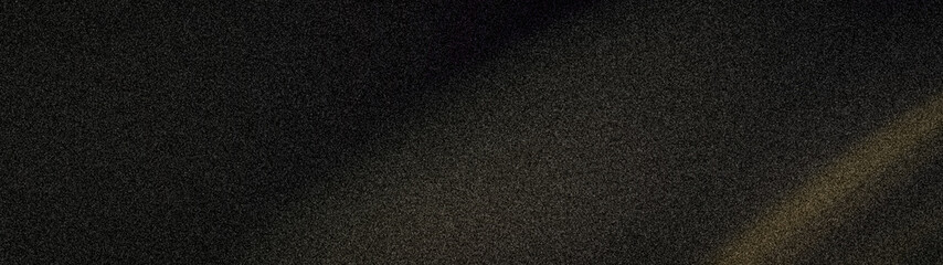 Fototapeta premium Minimalist abstract dark black grainy wide background with a subtle muted gold glow Essential 4K texture for dark mode UI and design overlay
