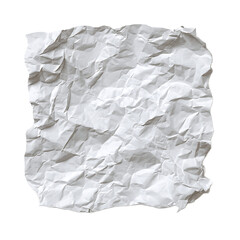 Obraz premium A crumpled square of white paper with rough edges isolated on a black background in a studio shot