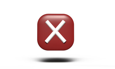 Obraz premium wrong crisis icon red white color mark no right check button choice cancel tick sign vote reject negative stop correct no error warning false danger alert false design incorrect tick cancel checkmark 