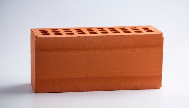 Miercurea Ciuc Romania 29 September 2025 Single Piece Of Orange Bulding Brick On White Background