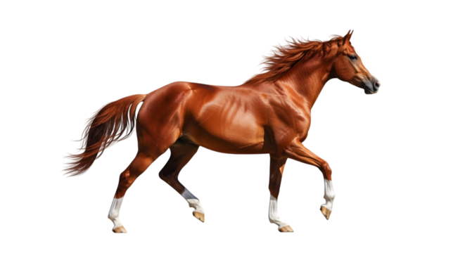 Isolated horse Running , A beautiful brown-gray horse galloping unusual suit. Isolated 