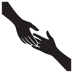 Fototapeta premium Two hands reaching out to each other isolated on white background