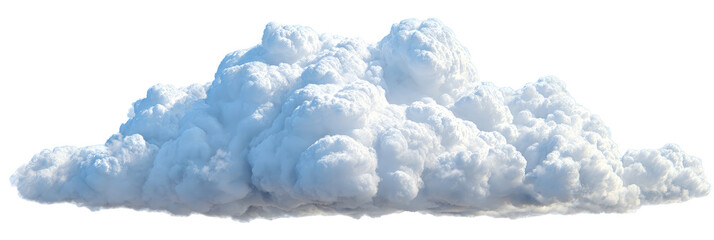 Fototapeta premium A fluffy, white cloud floating against a clear blue sky, creating a serene atmosphere in nature, perfect for backgrounds in weather-related content or artistic projects
