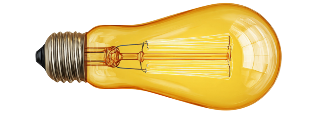 A vintage-style light bulb emits a warm glow, showcasing intricate filament design, set against a clean background, ideal for home decor or lighting design projects