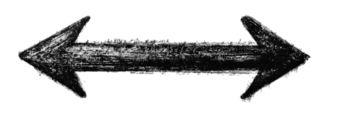 A dynamic black and white arrow illustration symbolizing direction and movement, set against a plain background, ideal for graphic design projects or digital content