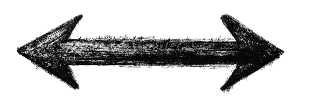 A dynamic black and white arrow illustration symbolizing direction and movement, set against a plain background, ideal for graphic design projects or digital content