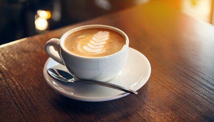 Cup Of Coffee Latte In Coffee Shop