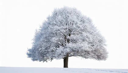 Abstract Snow Tree Isolated On Transparent Png Background 3D Illustration