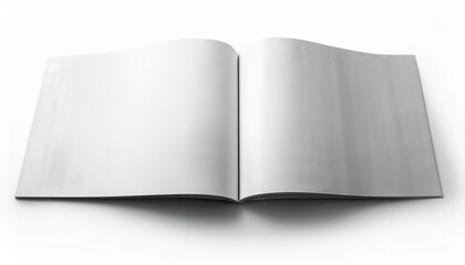 Blank Magazine Or Brochure Isolated On White Front Cover Top View As Mockup Template For Your Design Presentation