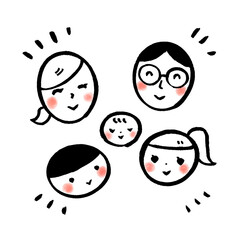 家族団欒のイラスト