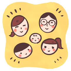 家族団欒のイラスト