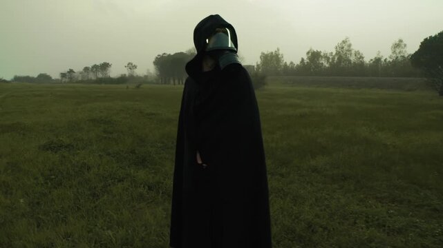 Man Walks Into Land After Nuclear Disaster Wearing Gas Mask