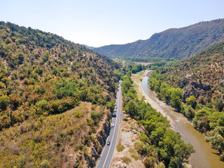 Fototapeta premium Struma River passing through the Kresna Gorge, Bulgaria