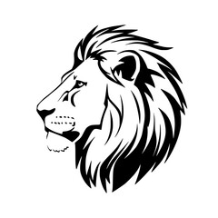 Fototapeta premium Majestic lion head profile conveying strength power and leadership