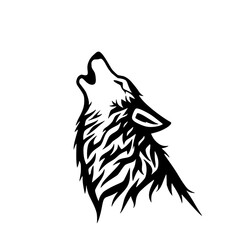 Powerful howling wolf head tribal design for bold branding and wild spirit