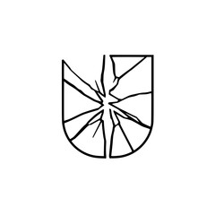 Abstract broken shape symbolizing failure, crisis, or damage