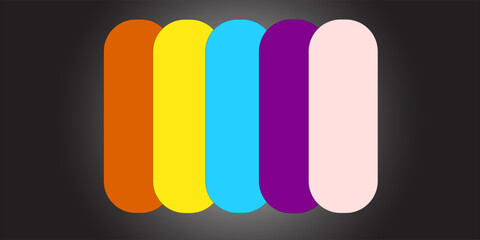 Five rounded Horizontal shapes in harmonious warm and muted tones, ideal for abstract backgrounds, UI design, branding, and digital templates.