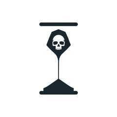 Iconic danger skull symbol warns of hazardous substances or toxic elements