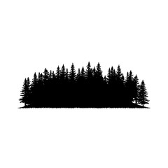 Majestic evergreen forest silhouette creates a natural landscape backdrop