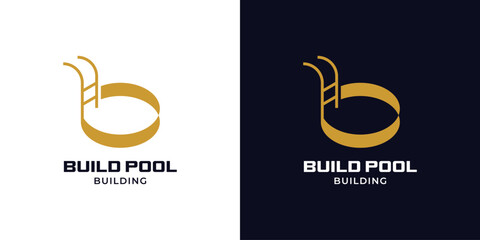 Build Pool Construction Logo b Initial