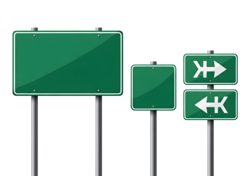 isolated green road signs ,  Green street sign isolated white background 