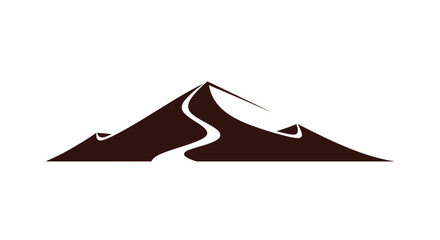 Abstract mountain silhouette with winding path symbolizing journey