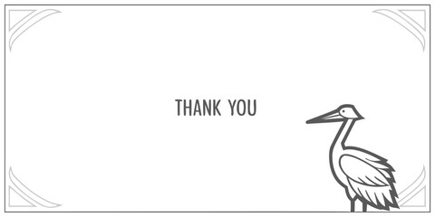 Stork 'Thank You' Template: Classic, Elegant, and Easy to Use. Express your gratitude in style. Perfect for digital thank you cards, print cards, or as a classy business template.