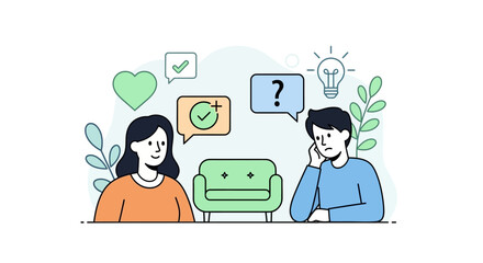 Professional counseling session offering guidance and support through empathetic dialogue for mental well-being and problem-solving